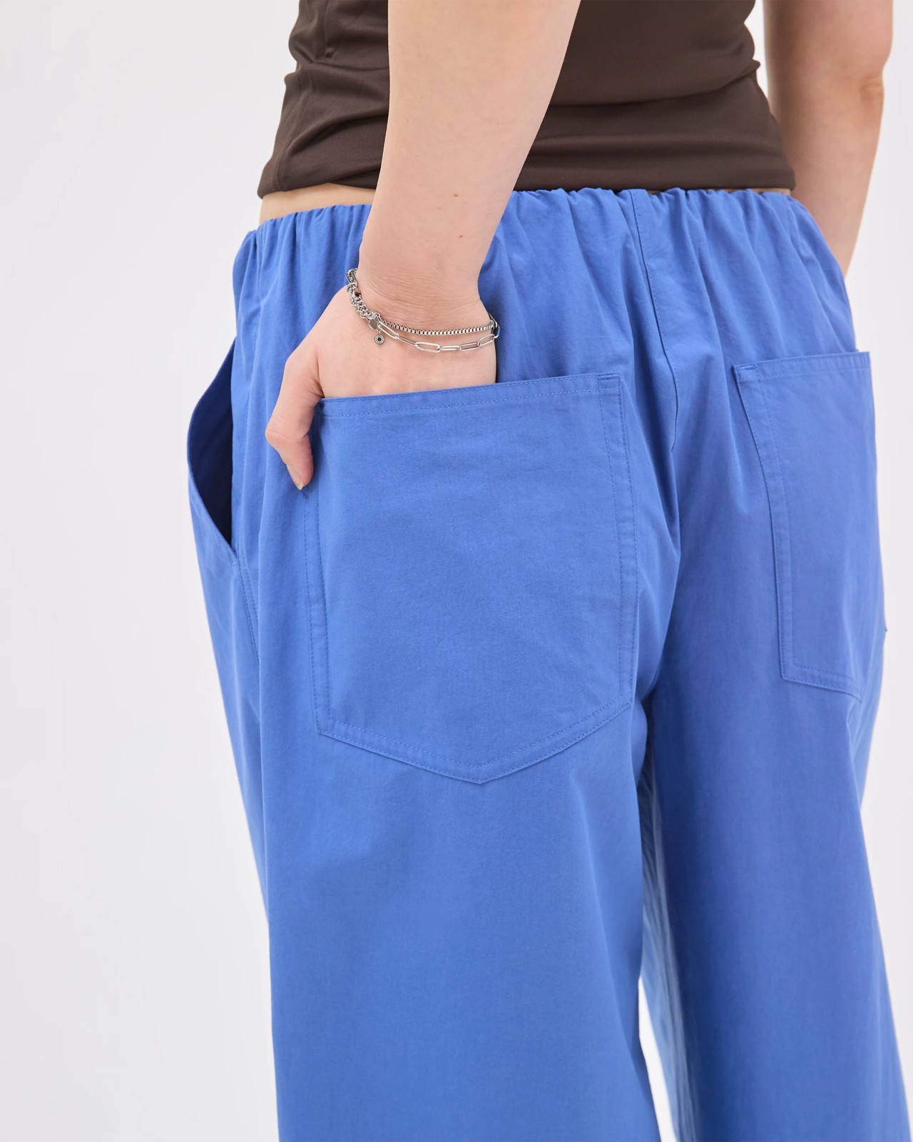 Lily Loves Australian Cotton Poplin Wide Leg Pants - Iris Blue 6 of 6