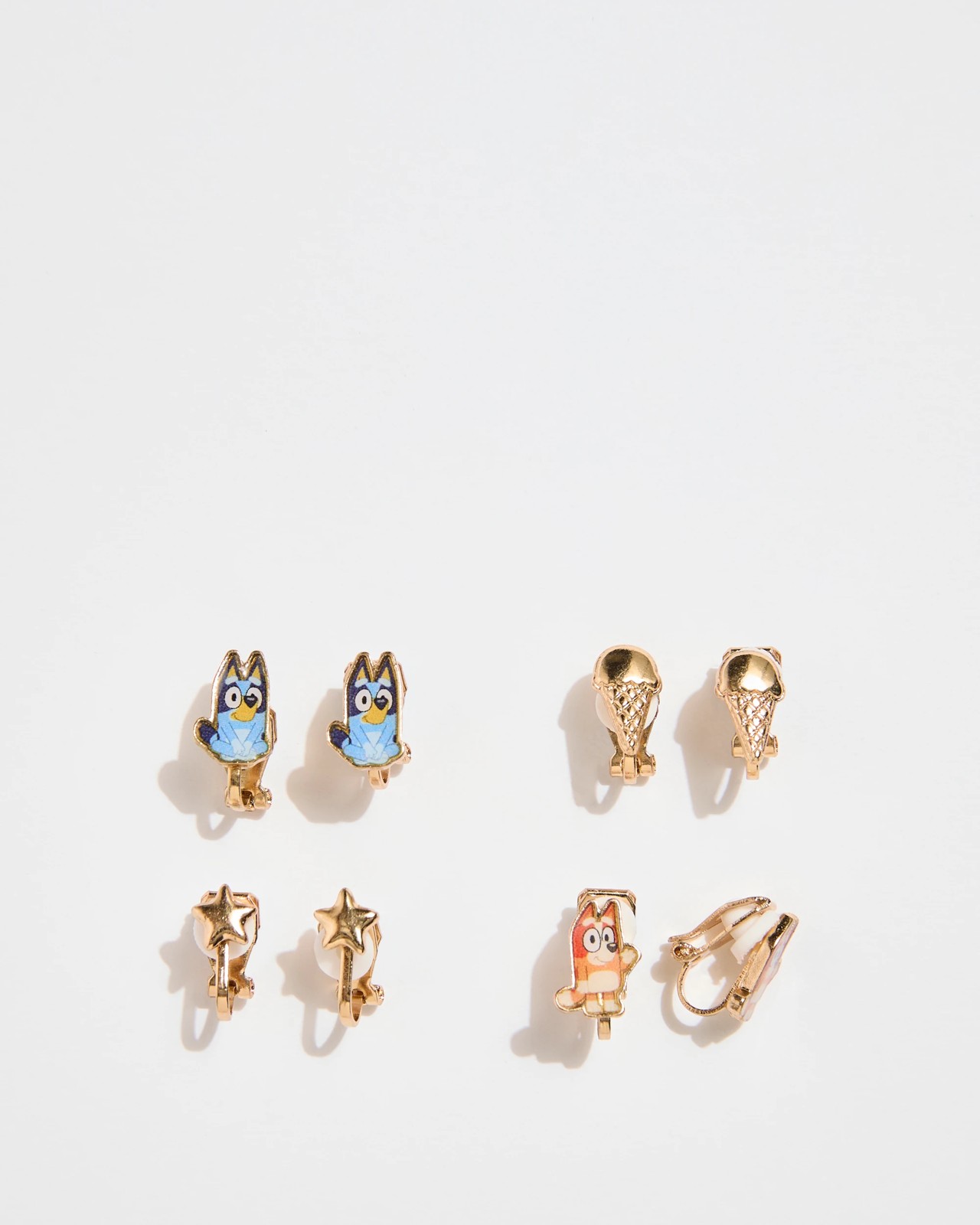Licensed Bluey & Bingo 4 Pack Clip-On Earrings Set 2 of 3