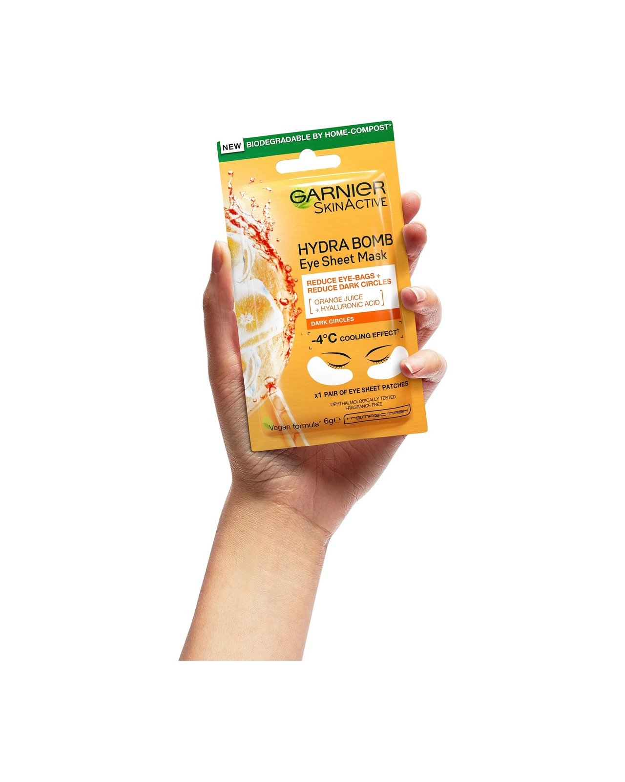 Garnier SkinActive Hydra Bomb Eye Sheet Mask 6g - Orange Juice & Hyaluronic Acid 3 of 4