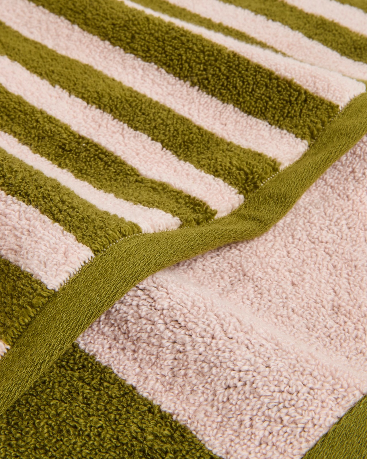 Rayne Australian Cotton Stripe Bath Towel - Avocado/Lotus 2 of 2