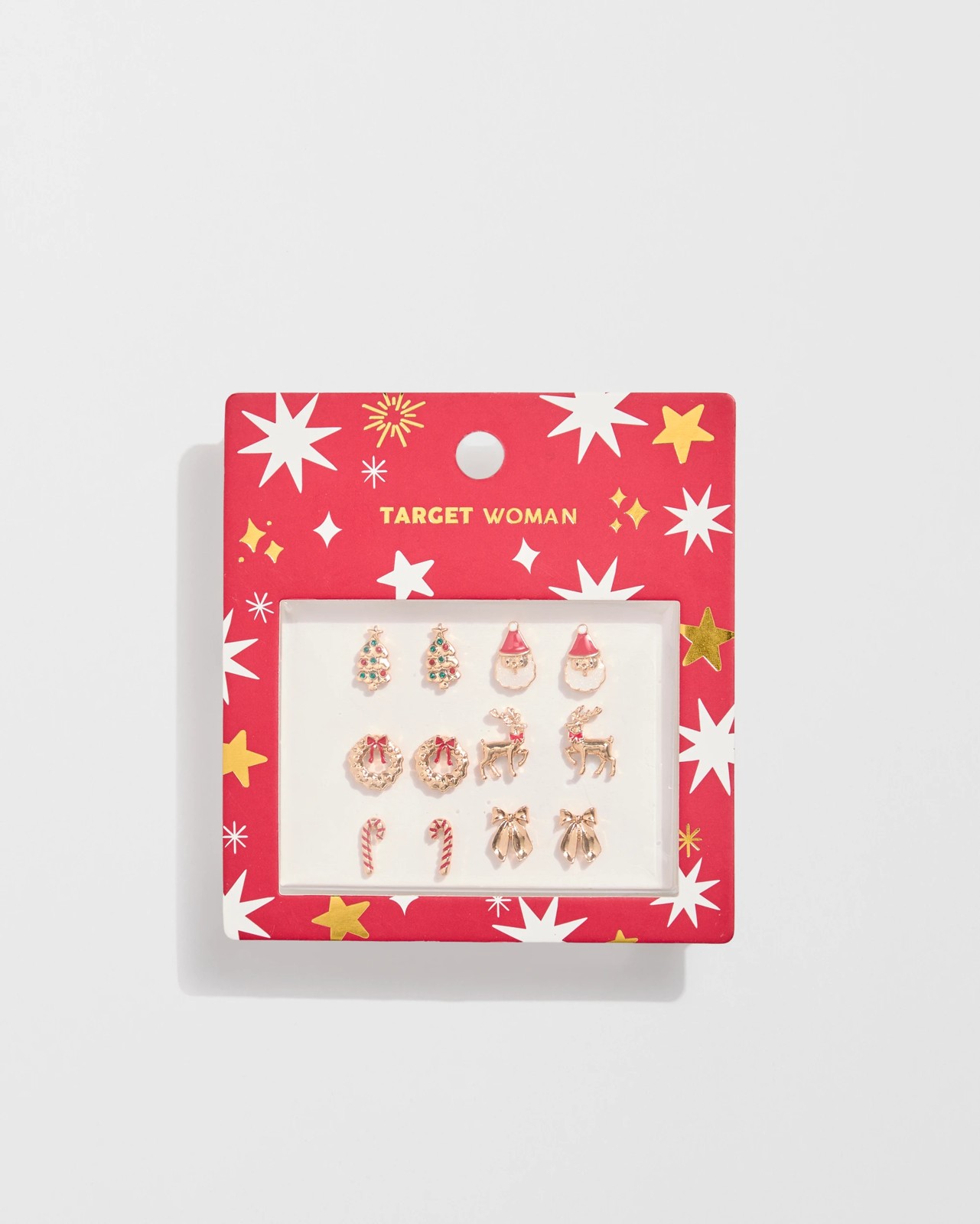 6 Pack Traditional Christmas Stud Earrings 3 of 3