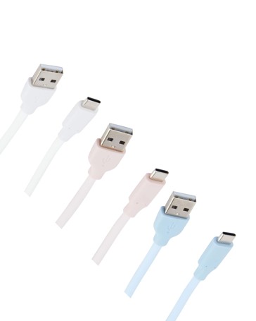 Anko USB-A to USB-C Silicone Charging Cable- Assorted