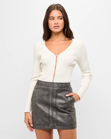 PU A-Line Pocket Skirt - Lily Loves