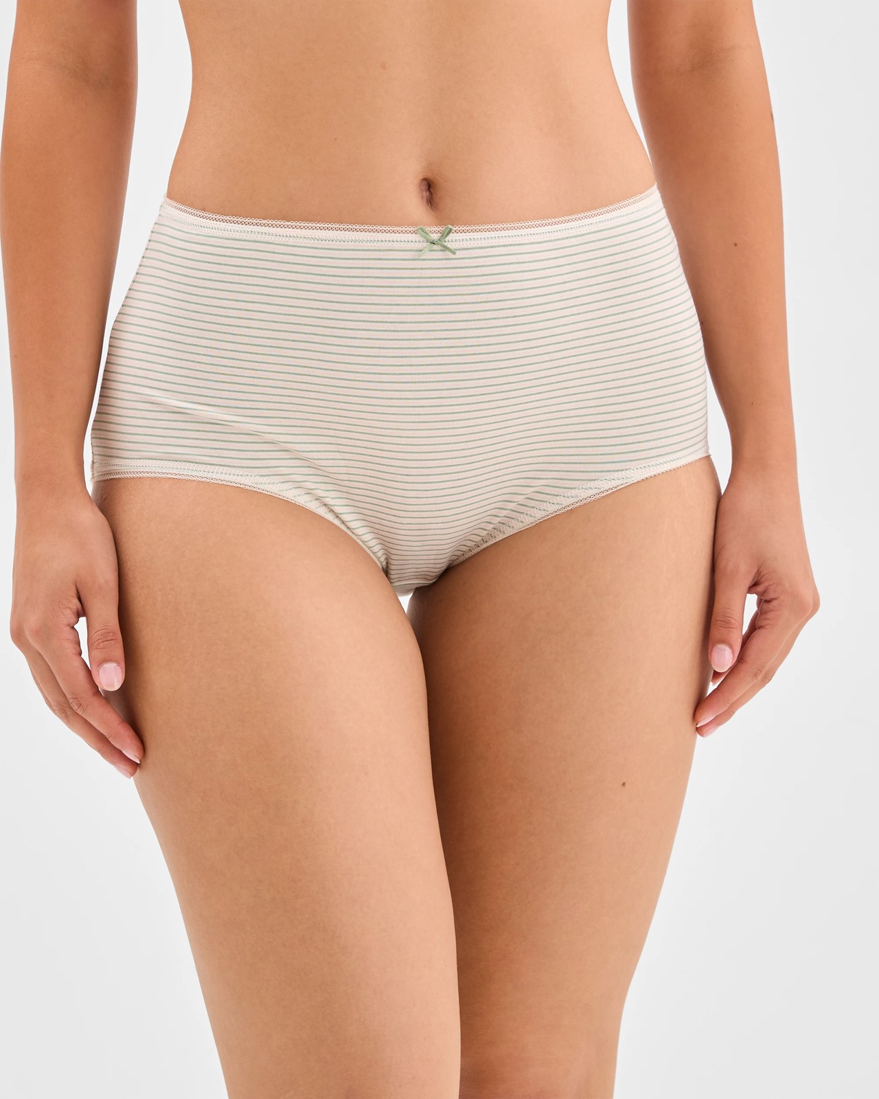 Australian Cotton 5 Pack Full Briefs - Red Floral Ditsy and Stripe 4 of 5