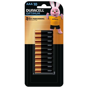 10 Pack Duracell Optimum 1.5V AAA Alkaline Batteries