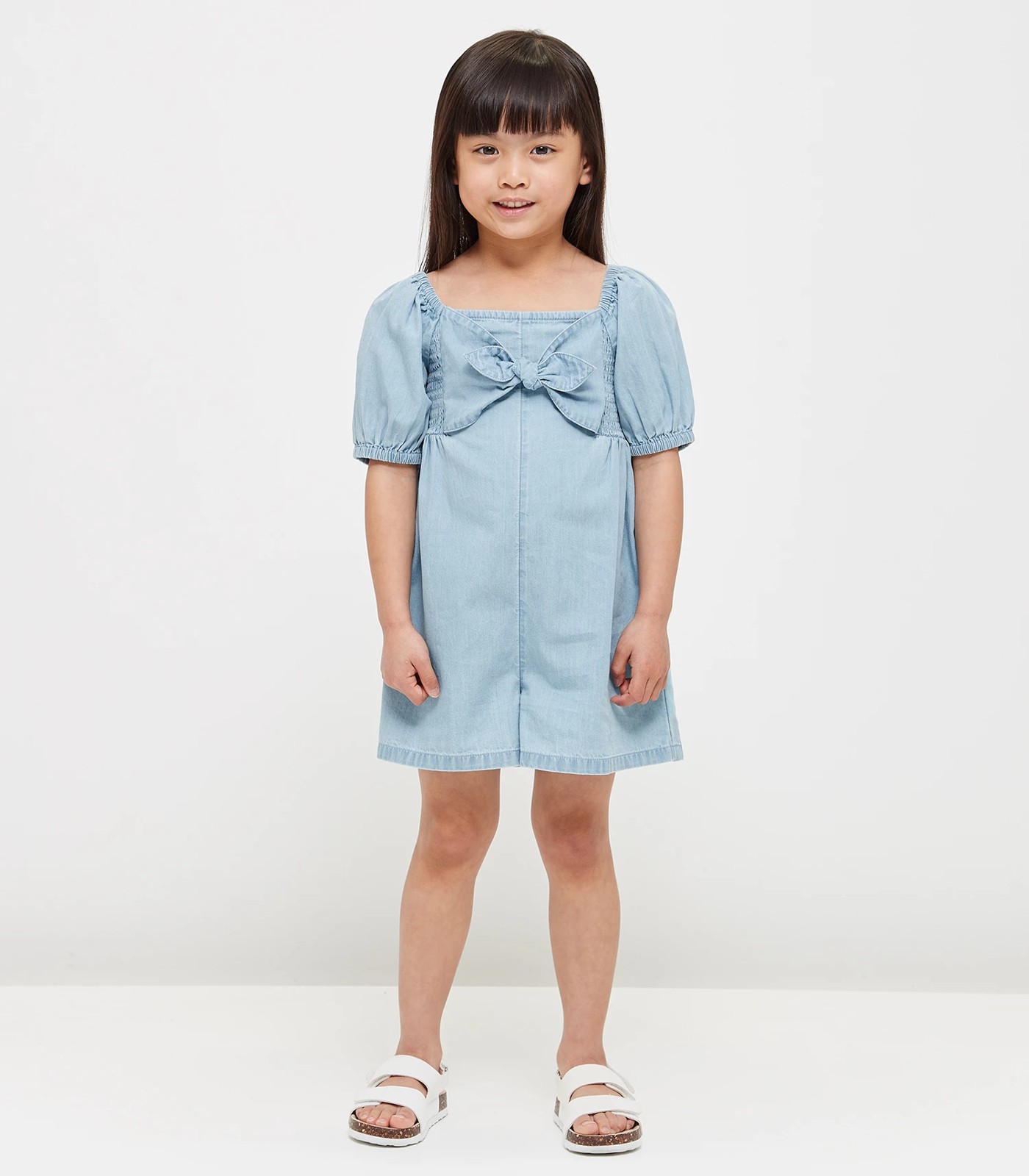 Shirred Tie-Front Chambray Playsuit | Target Australia