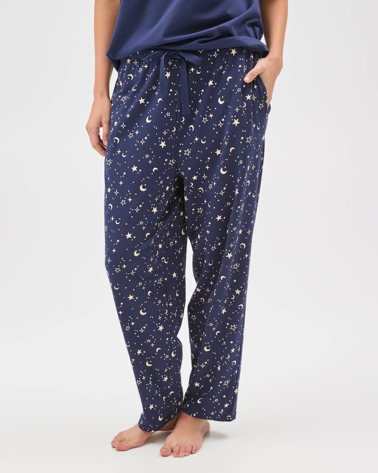 Australian Cotton 7/8 Length Jersey Sleep Pants - Stargazer 4 of 6