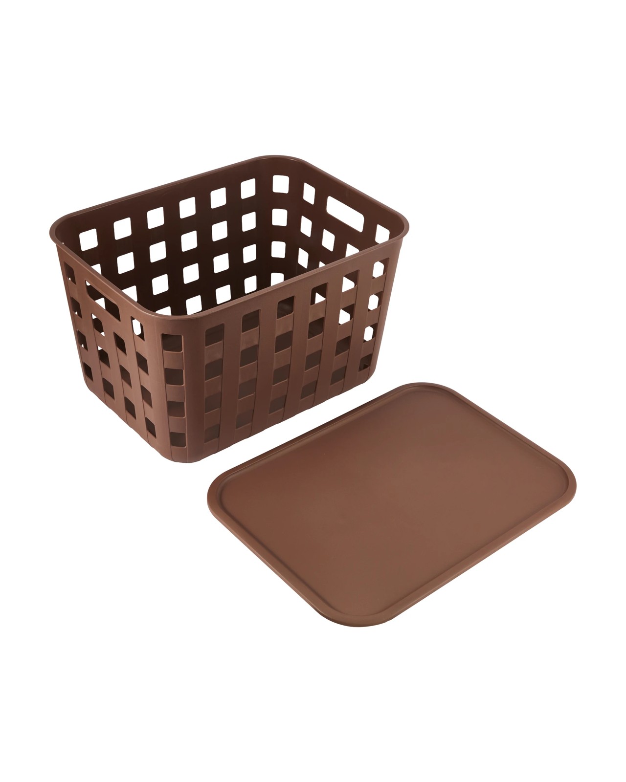 45L Rectangle Trellis Basket with Lid, Chocolate - Anko 6 of 6