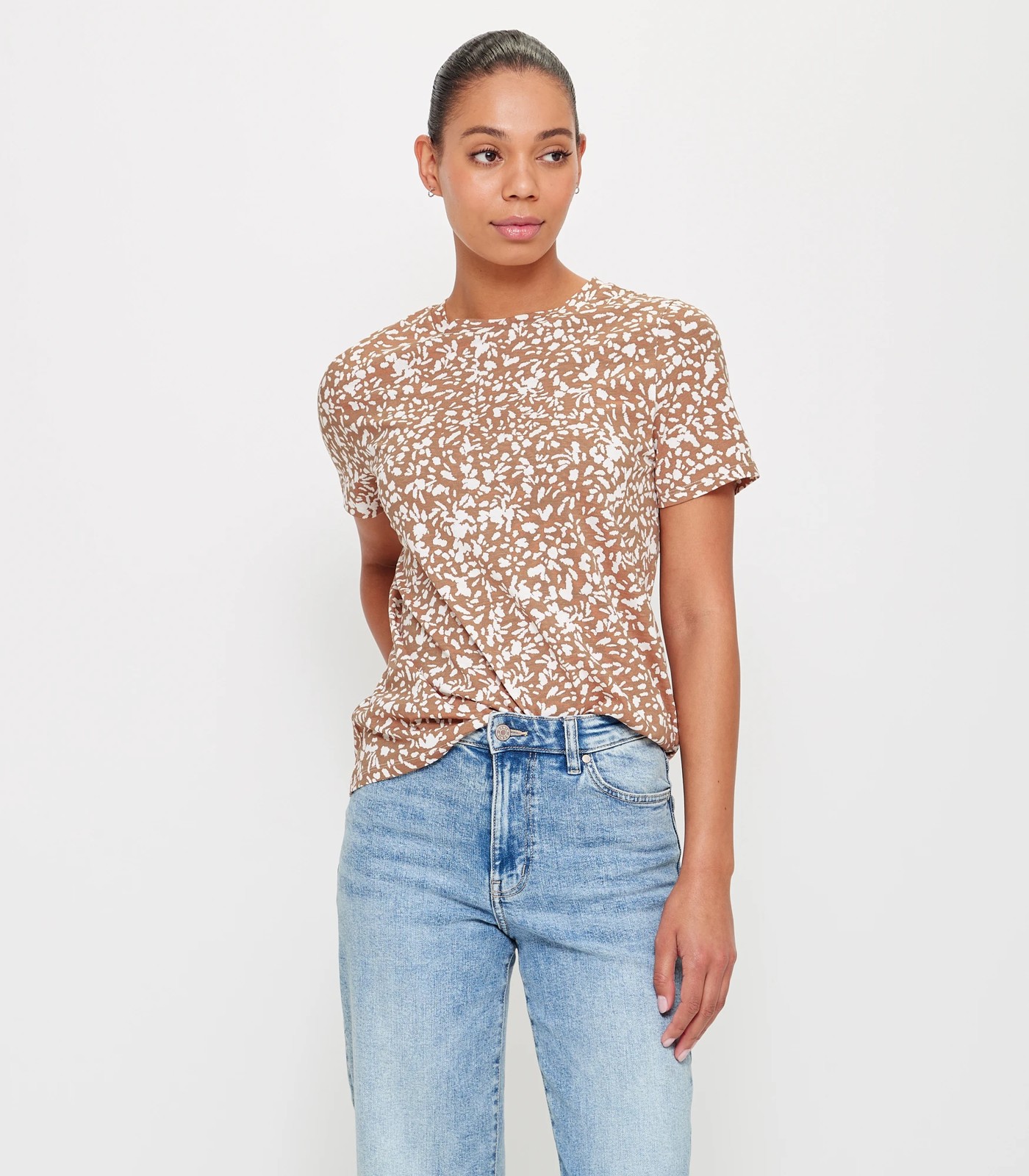 Printed Fitted Crew T-Shirt | Target Australia