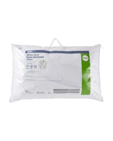Anko Duck Down Surround Pillow - Medium Profile - White