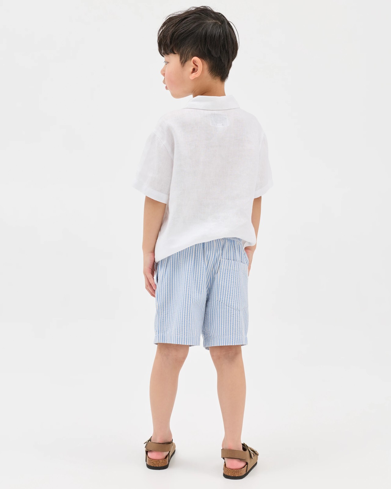 Australian Cotton Seersucker Volley Shorts - Blue 4 of 6