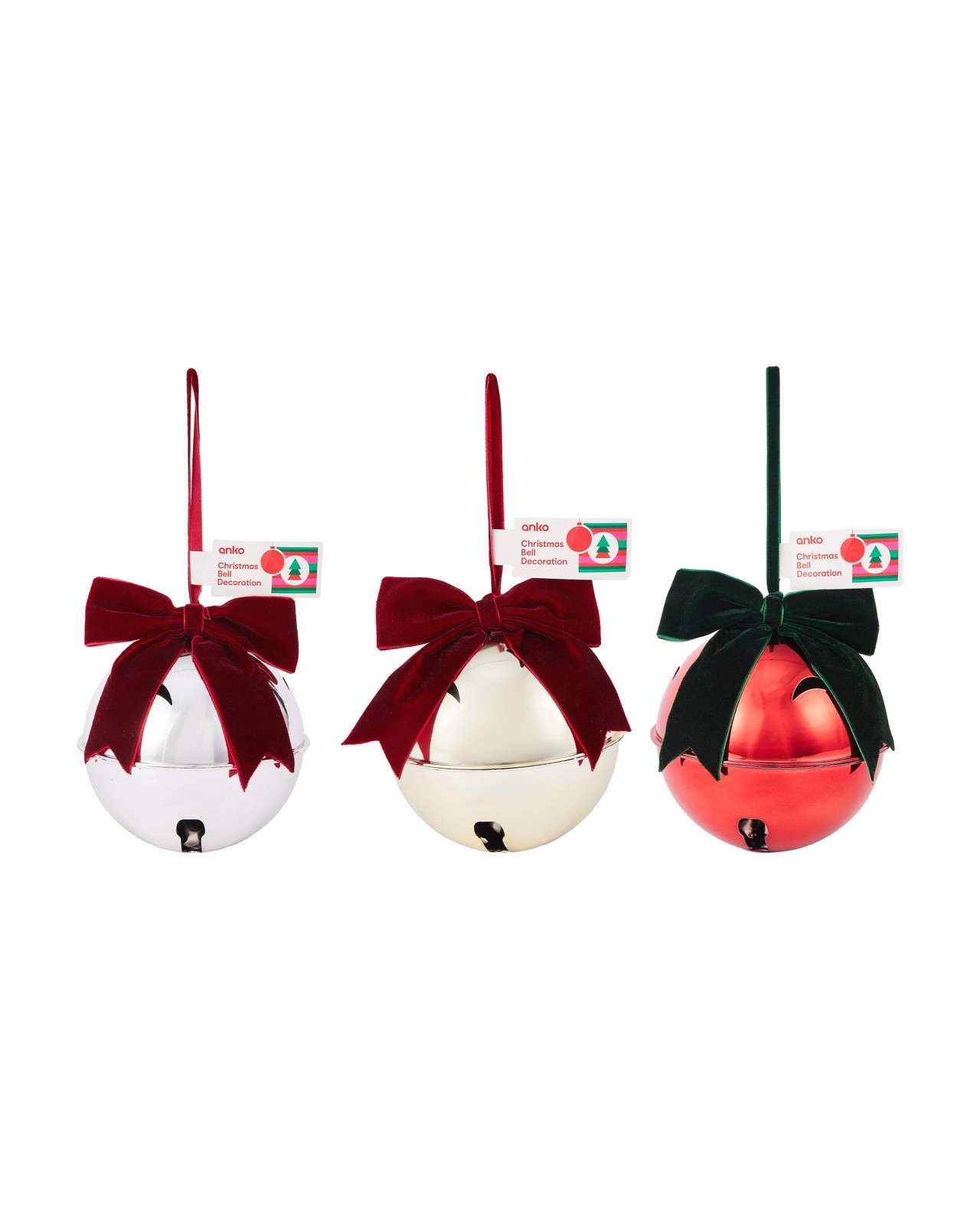 Anko Christmas Bell Decoration -  Assorted 6 of 6