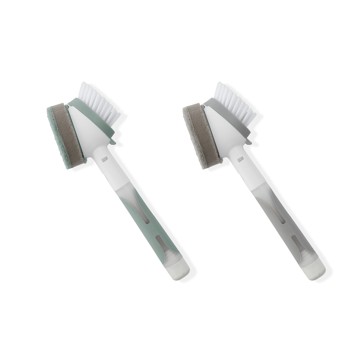 2-in-1 Dish Brush, White and Grey - Anko