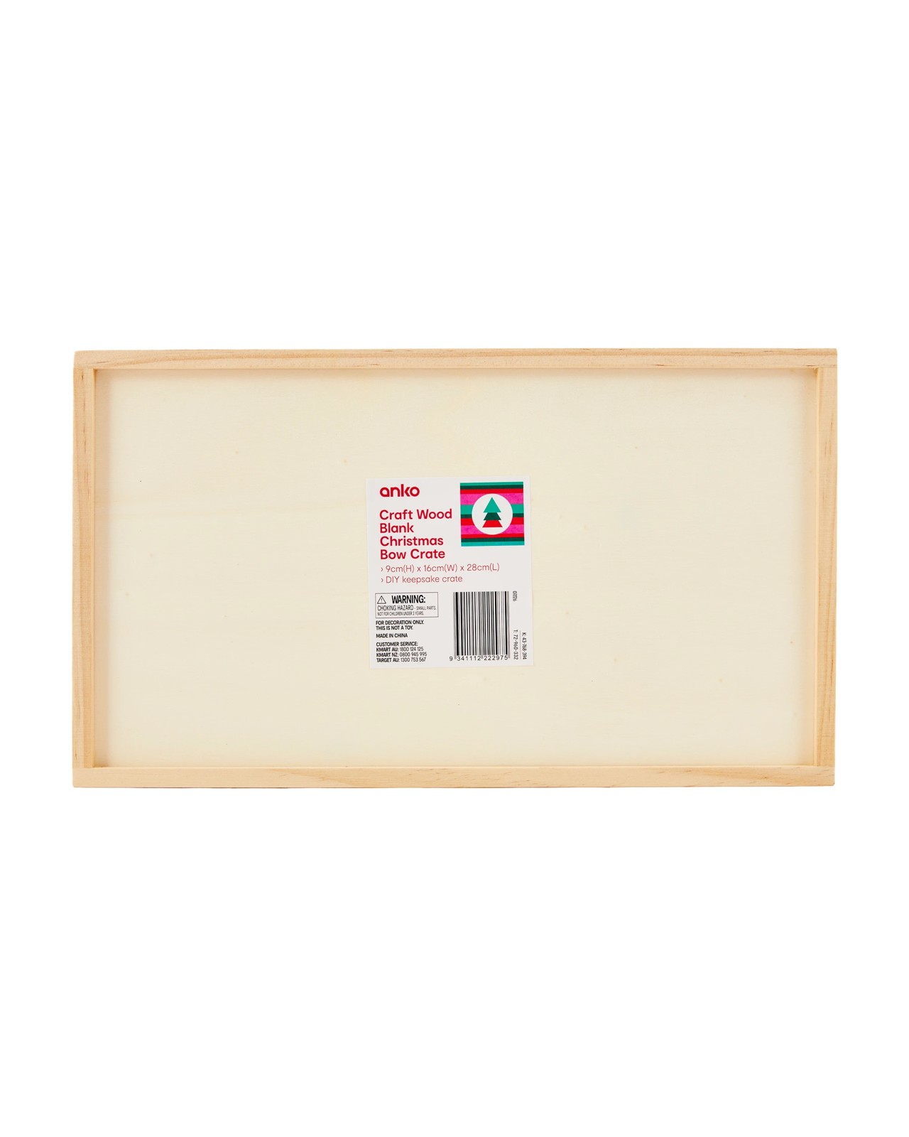 Anko Craft Wood Blank Christmas Bow Crate 4 of 4