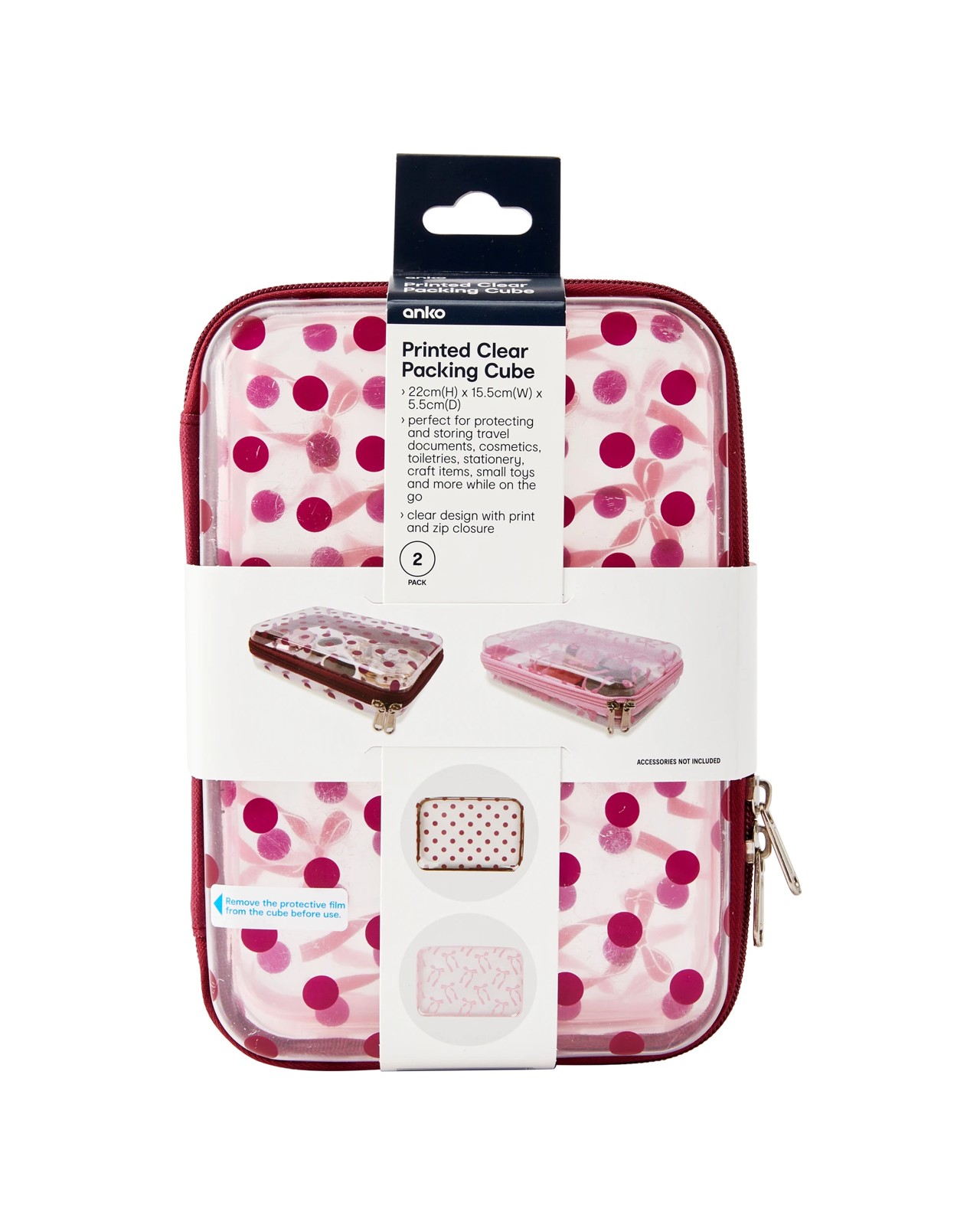 Anko 2 Pack Printed Clear Packing Cubes 6 of 6