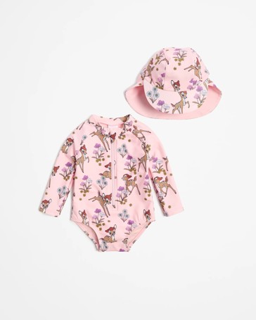 Baby Disney Unitard Swim Set with Hat 2 Piece - Bambi