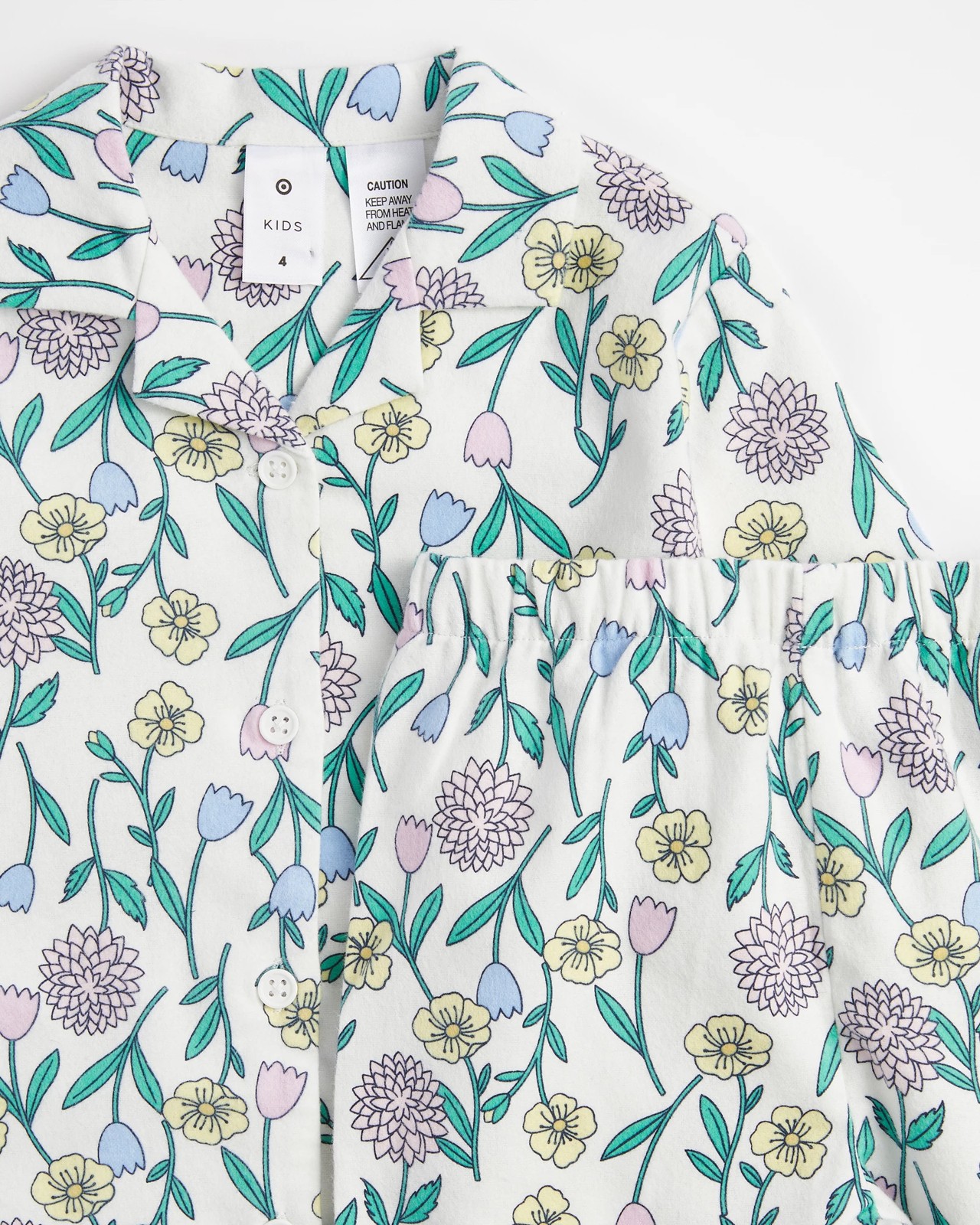 Print Flannelette Cotton Pyjama Set - Floral | Target Australia