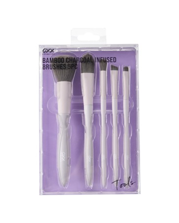 OXX Cosmetics 5 Piece Bamboo Charcoal Infused Brushes - Purple