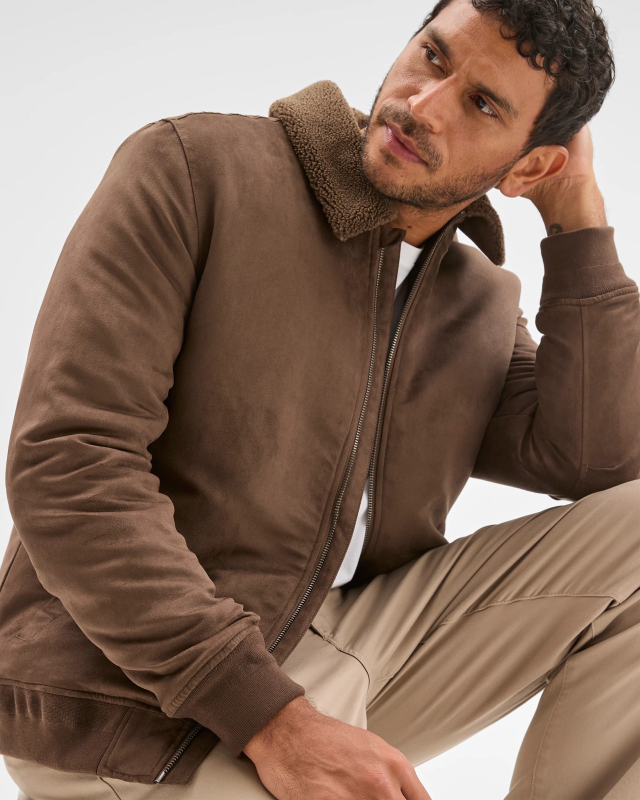 Faux Suede Jacket - Chocolate 4 of 6