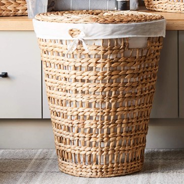 Round Open Weave Hamper with Lid - Anko