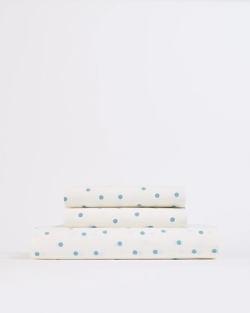 Arlo Polka Dot Stonewash Cotton Fitted Sheet