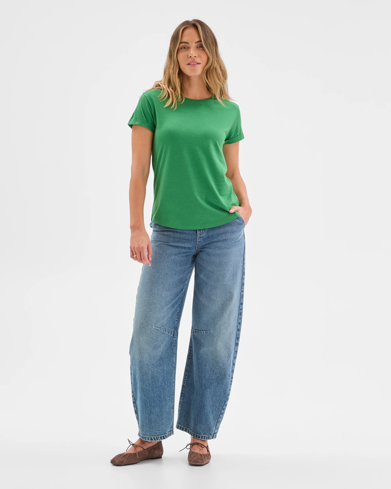 Relaxed Fit Crew Neck T-Shirt - Pine Green 2 of 6