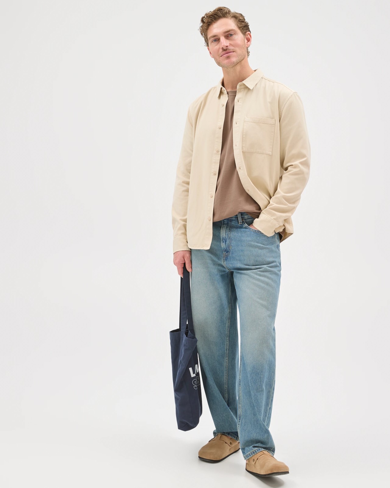Long Sleeve Washed Shirt - Truffle 2 of 6