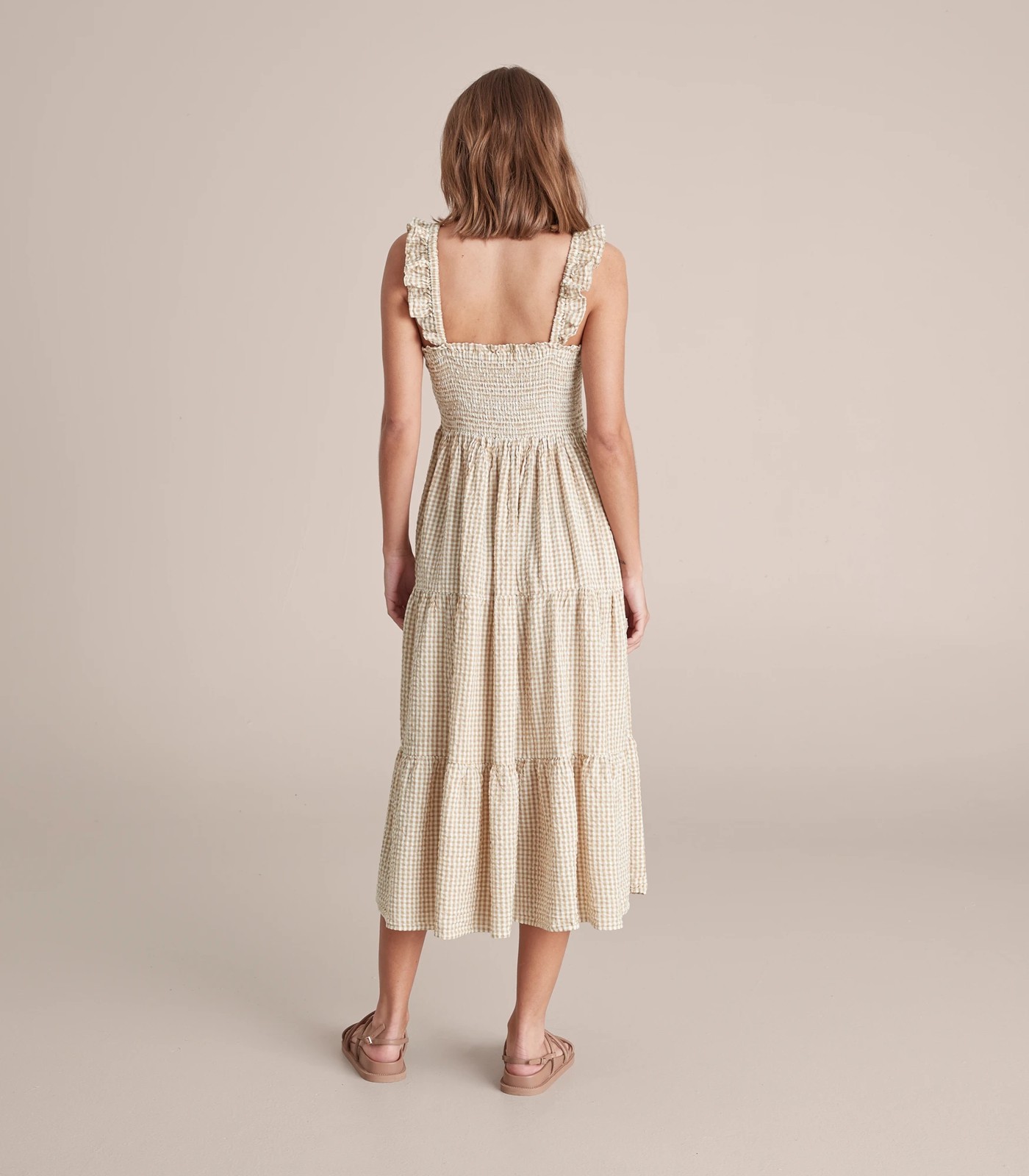 Frill Shirred Midi Dress 5 of 5