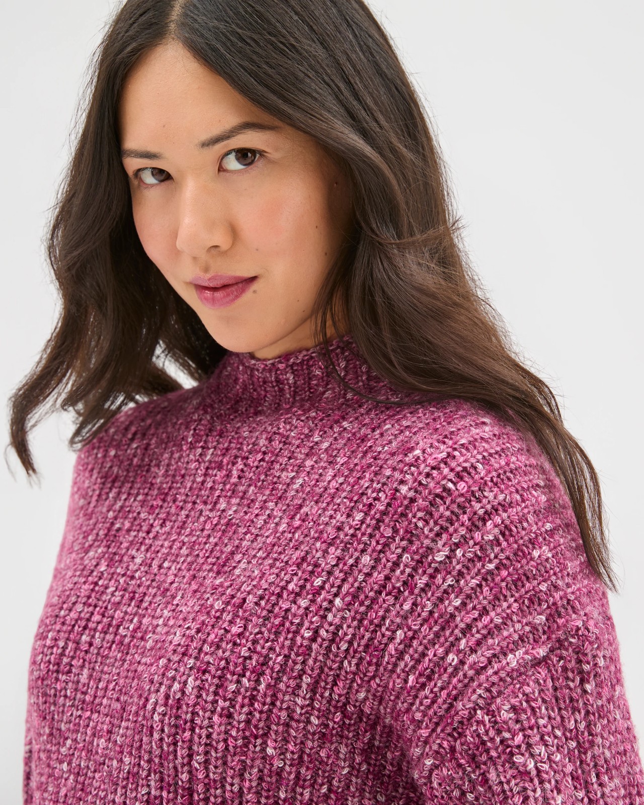Twist Yarn High Neck Jumper - Boysenberry Twist 5 of 6