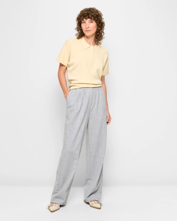 Pleat Front Full Length Flare Leg Pants - Preview