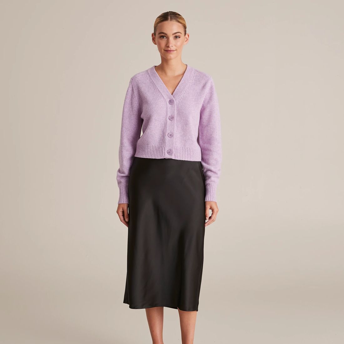 Preview Merino Wool Crop Cardigan - Purple Rose | Target Australia