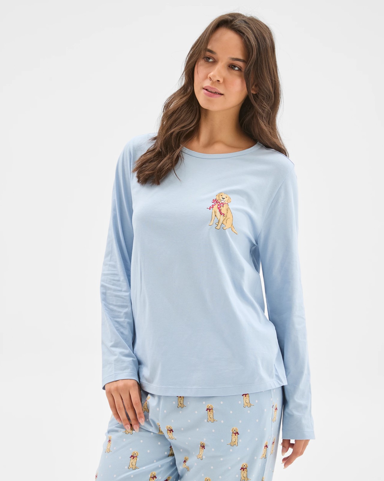 Australian Cotton Long Sleeve Slogan Sleep T-Shirt - Golden Retriever 2 of 5