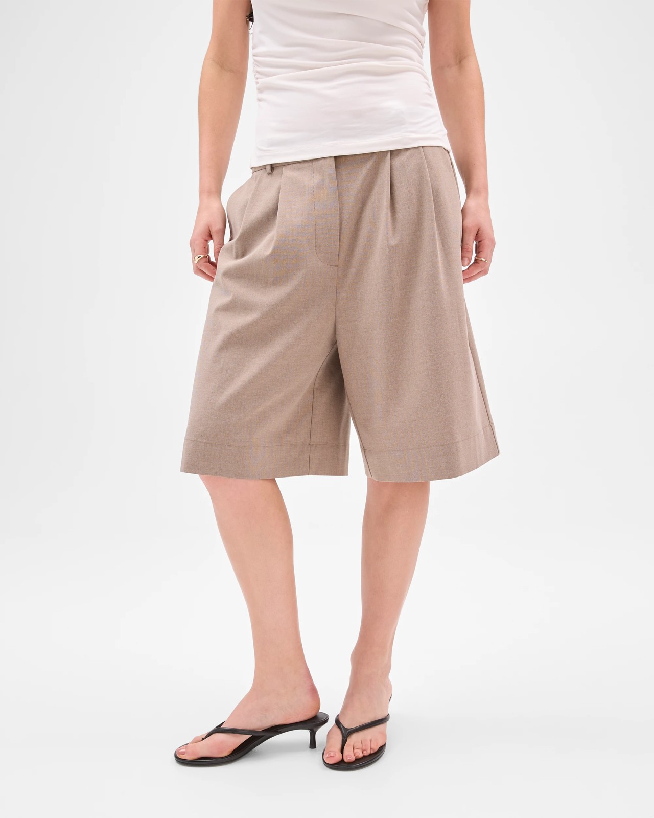 Lily Loves Tailored Bermuda Shorts - Smoked Taupe 2 of 6
