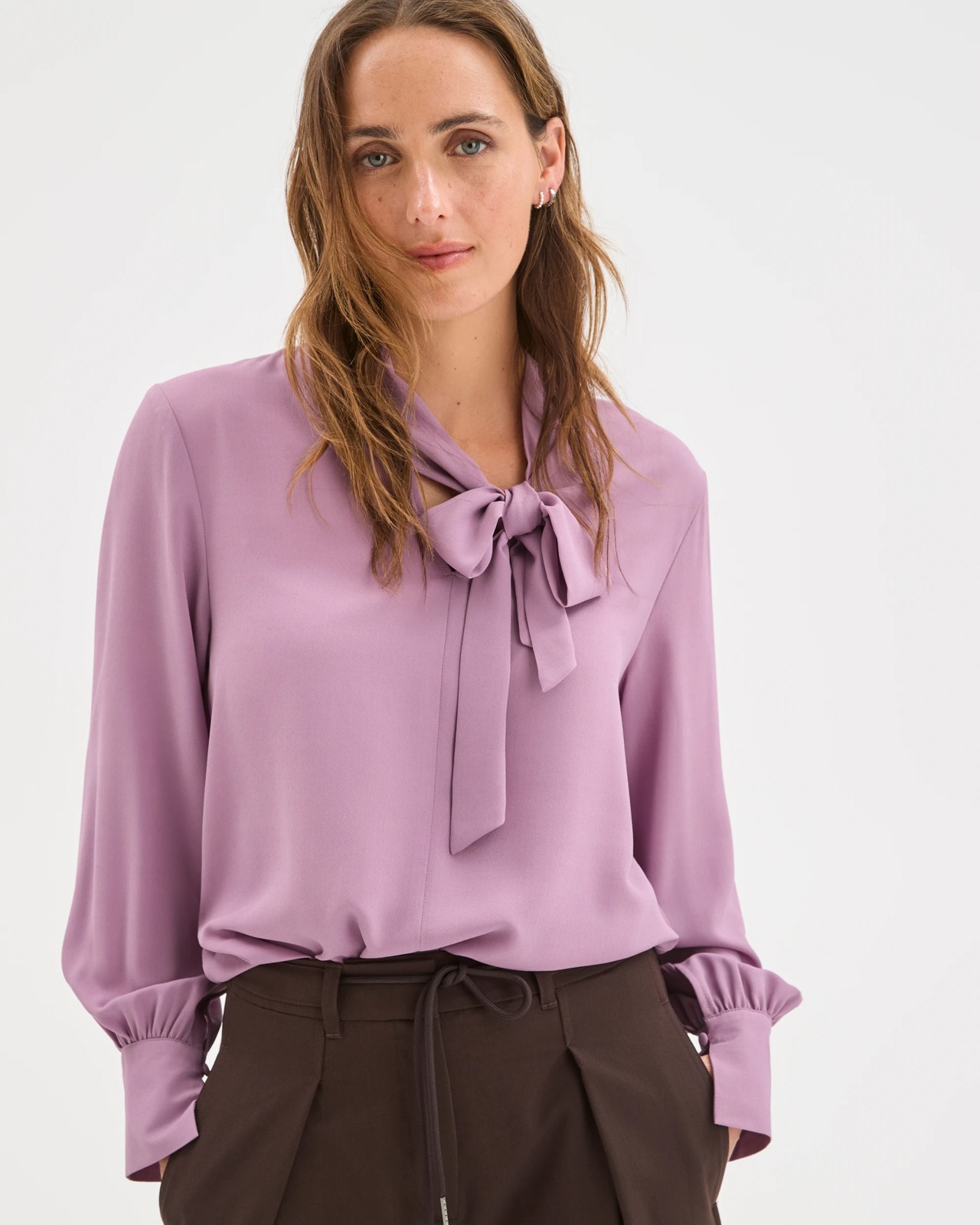 Preview Long Sleeve Tie Neck Blouse 5 of 5