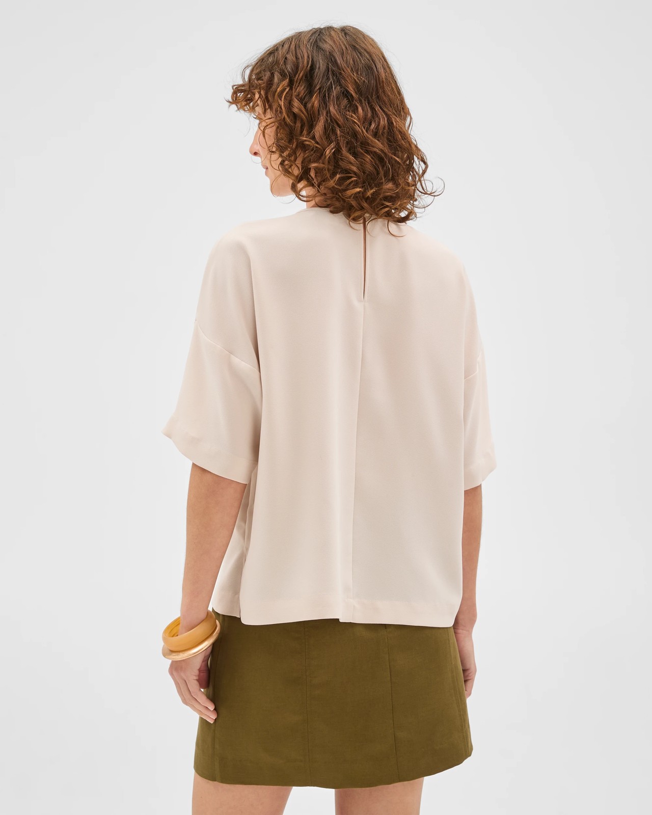 Preview Simone Crepe Boxy T-Shirt - Pumice 6 of 6