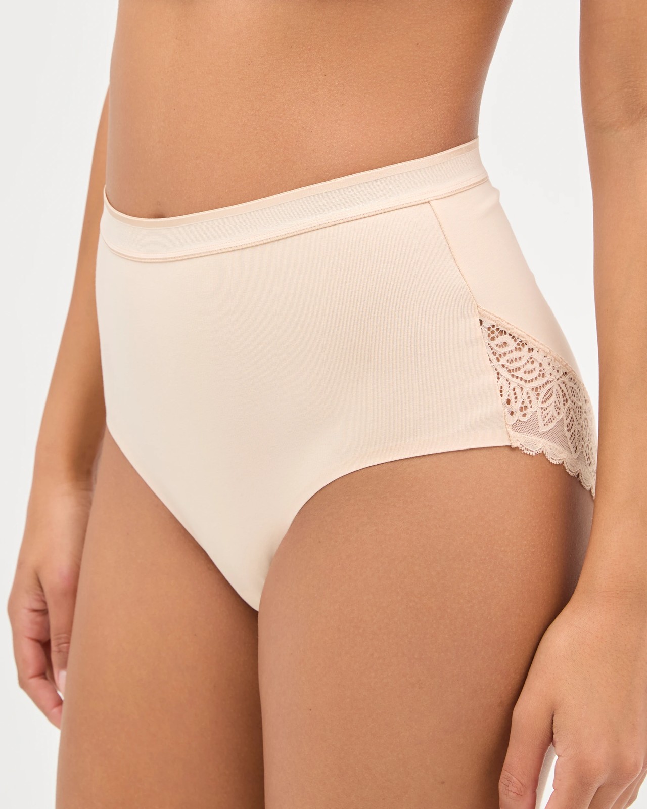Australian Cotton Blend 2 Pack Luna Lace Light Shaping Full Briefs - Bare Beauty 3 of 4