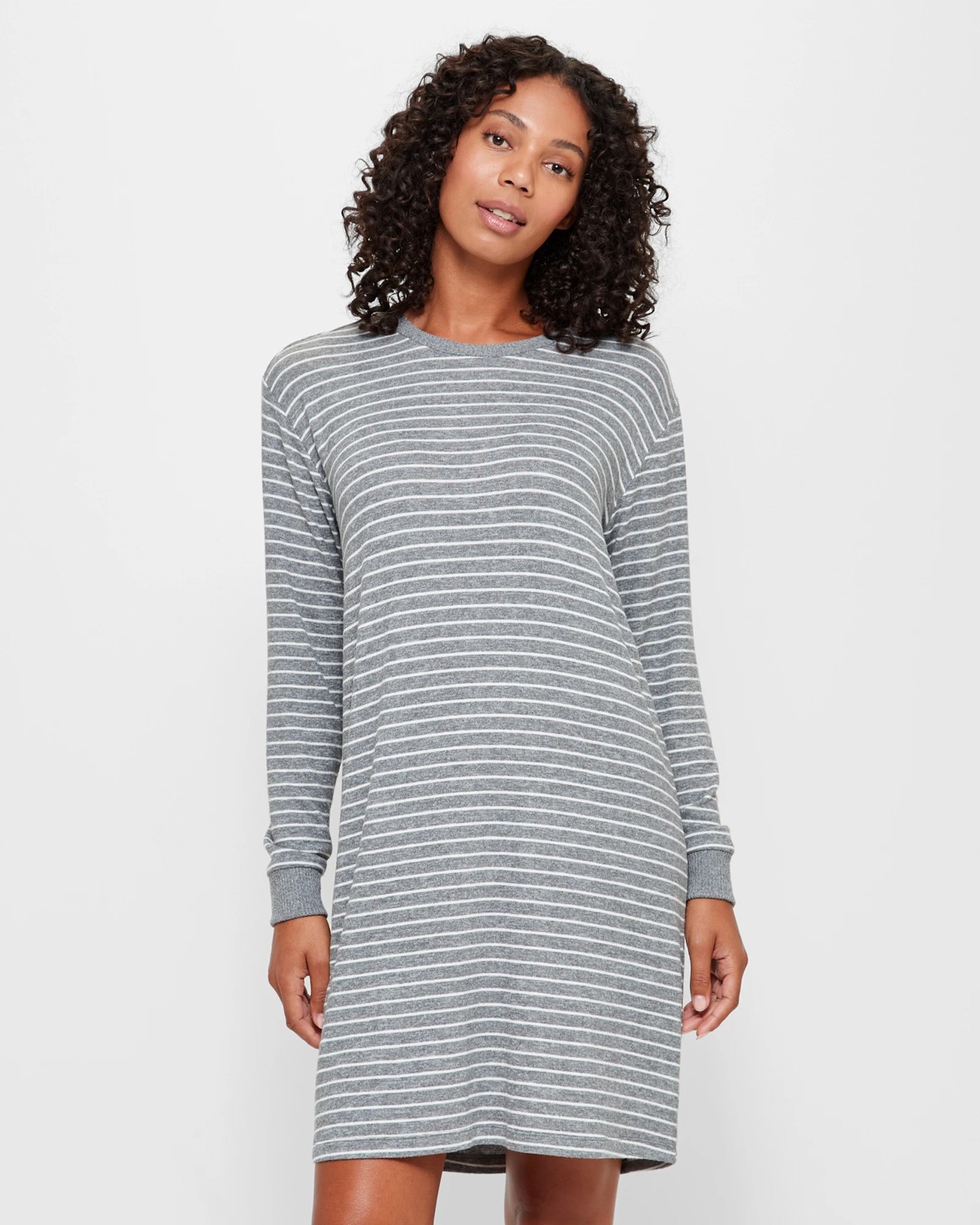 Charcoal Grey Stripe Sleep Shirt