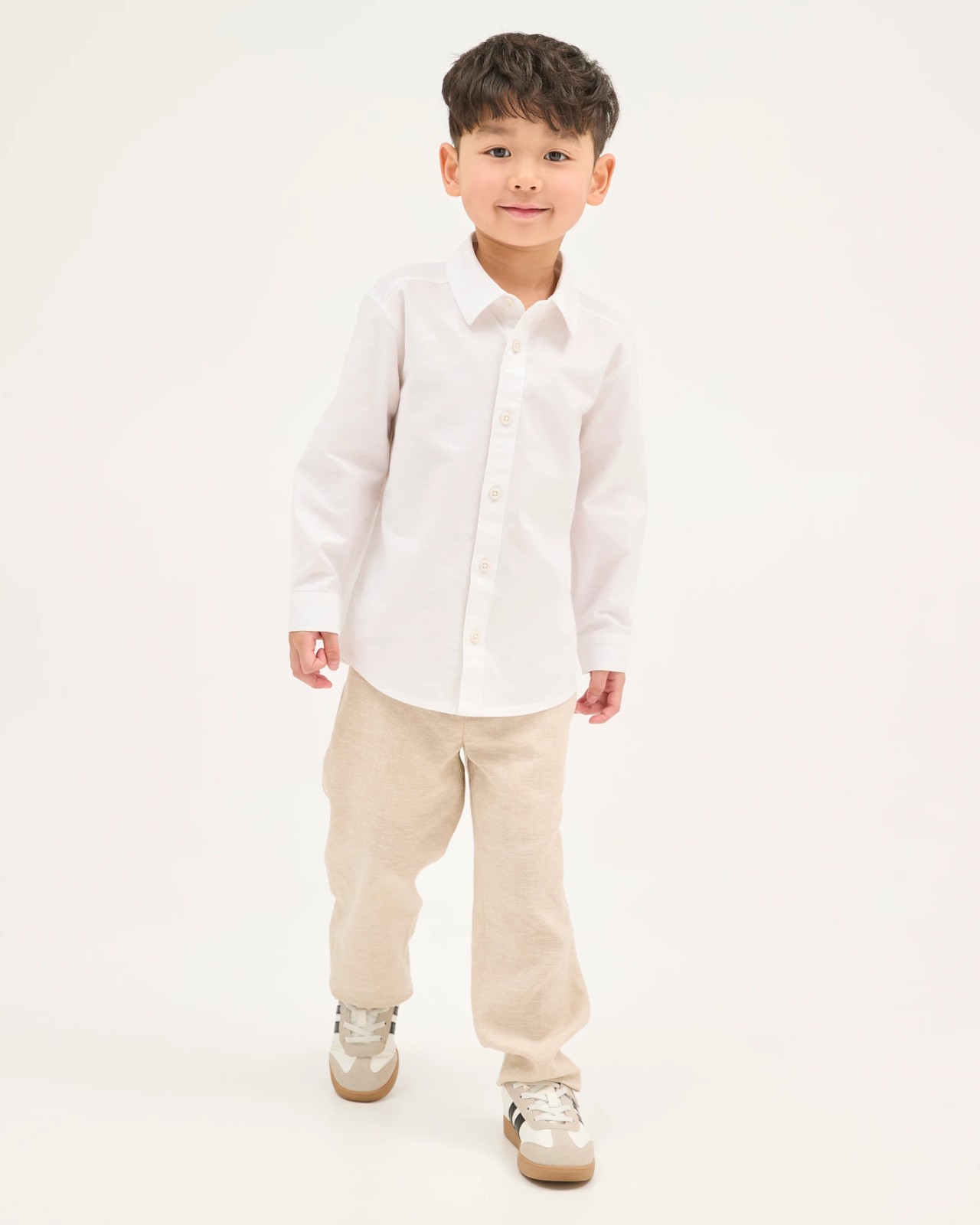 Long Sleeve Oxford Suiting Shirt - White 2 of 5