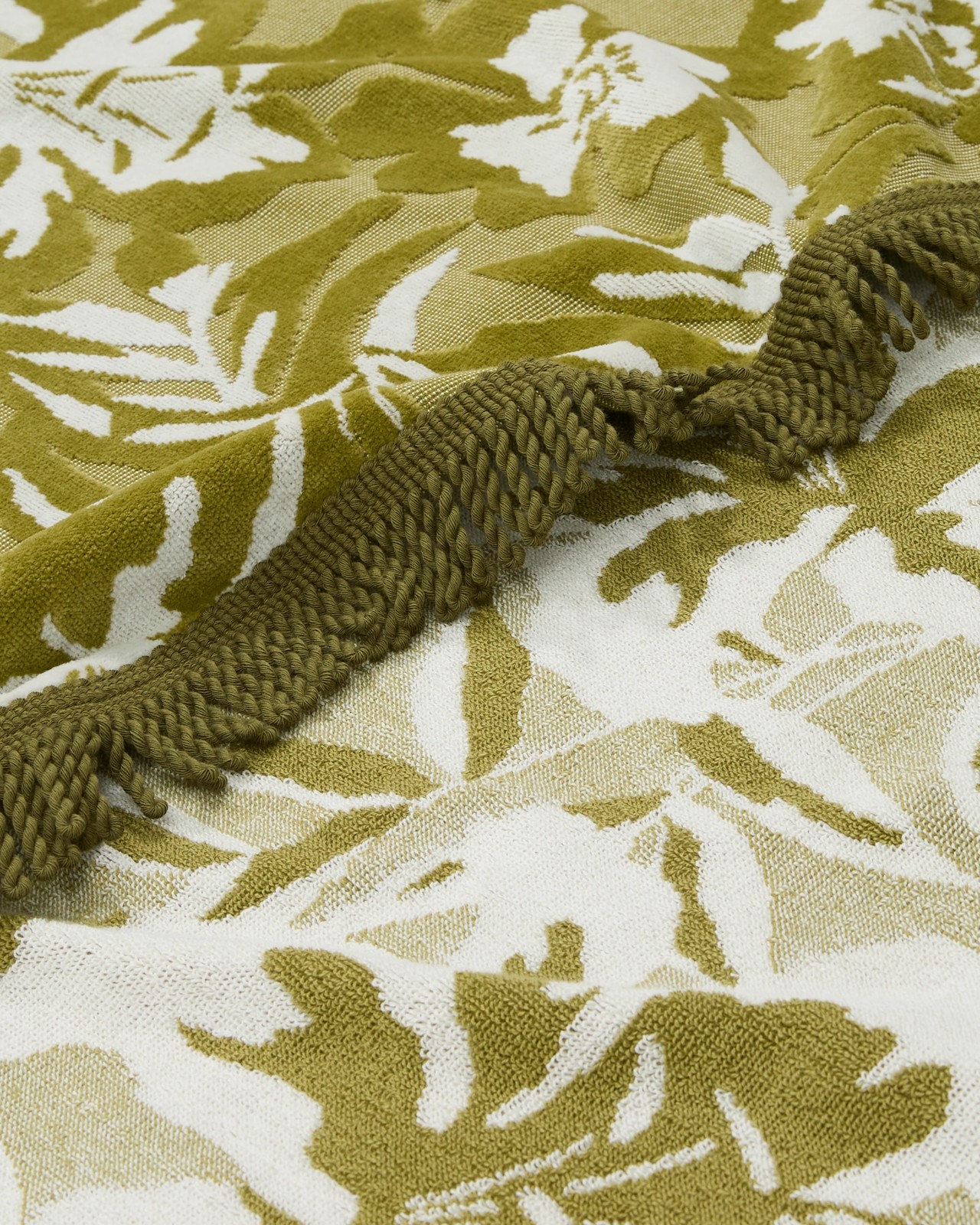 Serena Floral Australian Cotton Jacquard Adult Beach Towel - Avocado 2 of 2