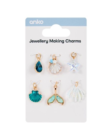 Anko 6 Pack Jewellery Making Charms - Ocean