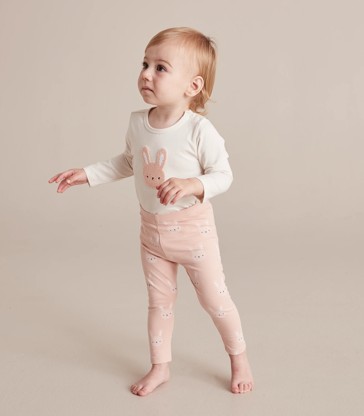 W23 262113_02 G LS BODYSUIT LEGGING SET BUNNY PINK