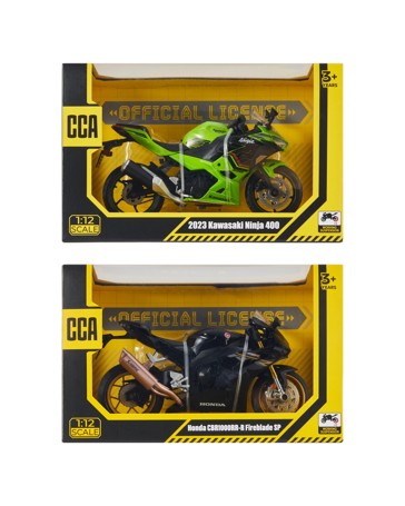 1:12 Scale Metal Speed Zone (MSZ) Diecast Metal Scale Motorbike - Assorted