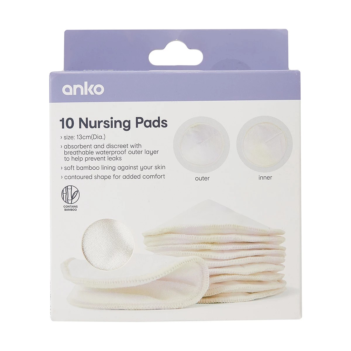 Organic Washable Breast Pads 10 Pack