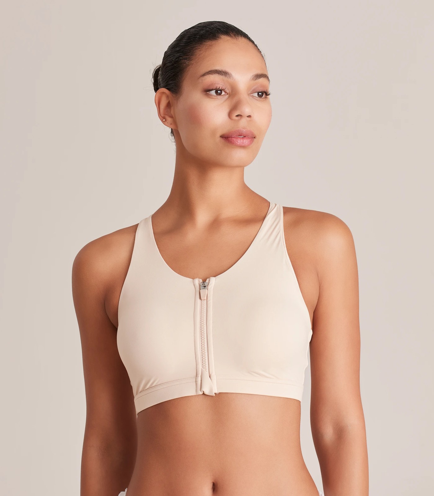 Zip front sale sports bra target