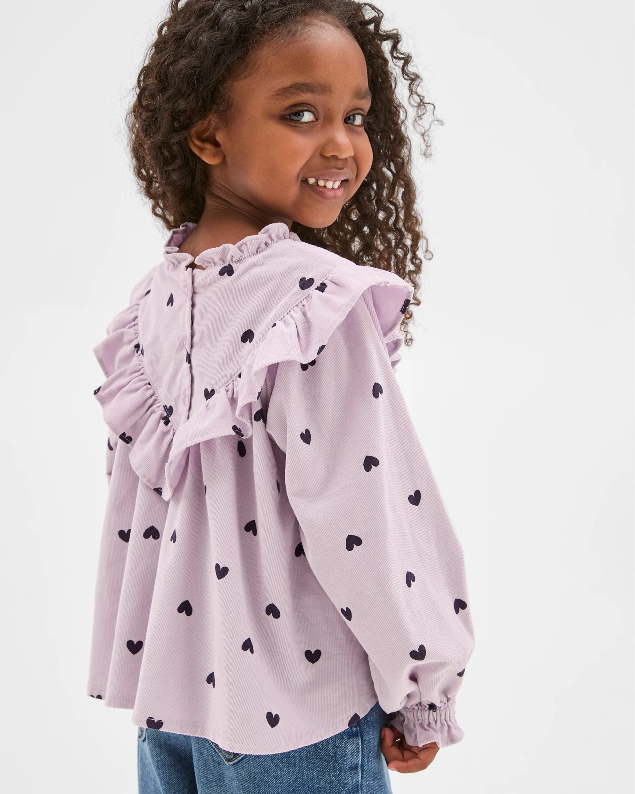  Australian Cotton Long Sleeve Woven Heart Cord Frill Blouse 5 of 5