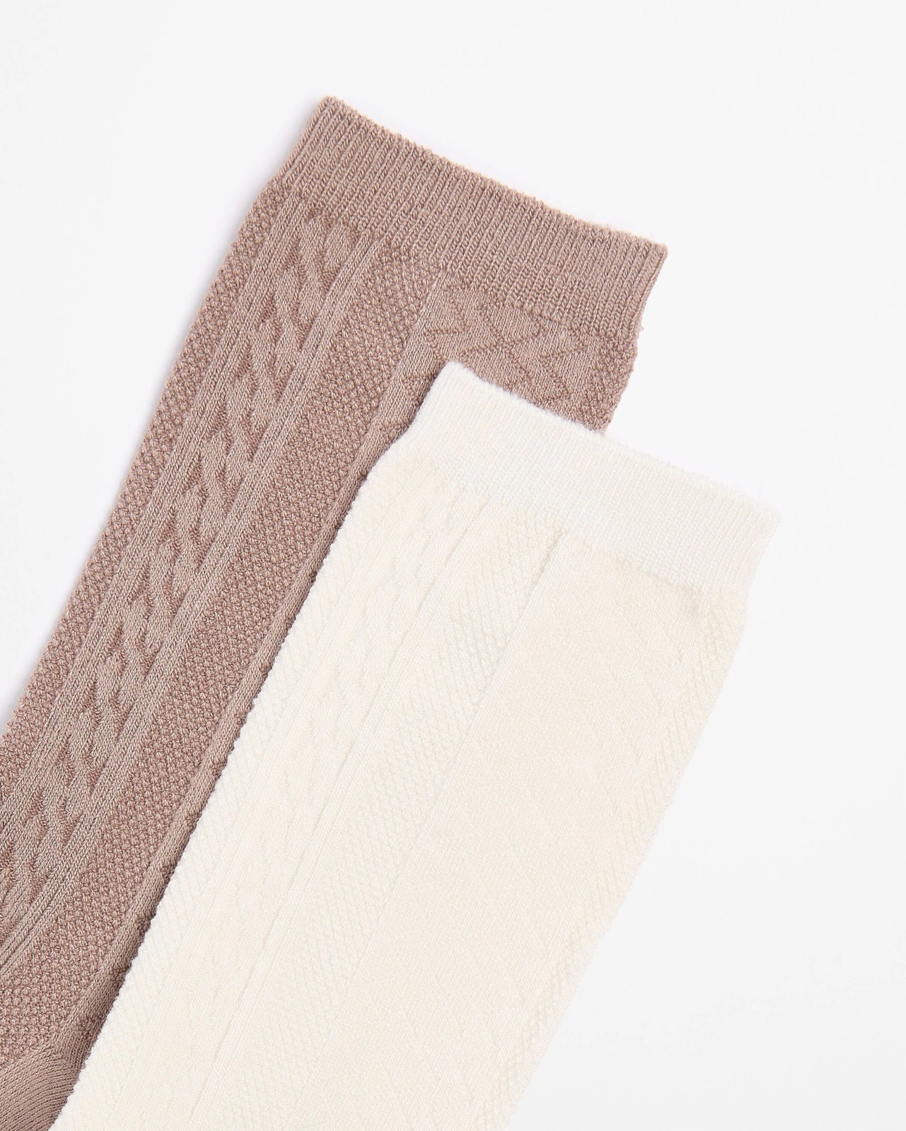 Bamboo 2 Pack Cable Boot Socks - Neutral 2 of 3