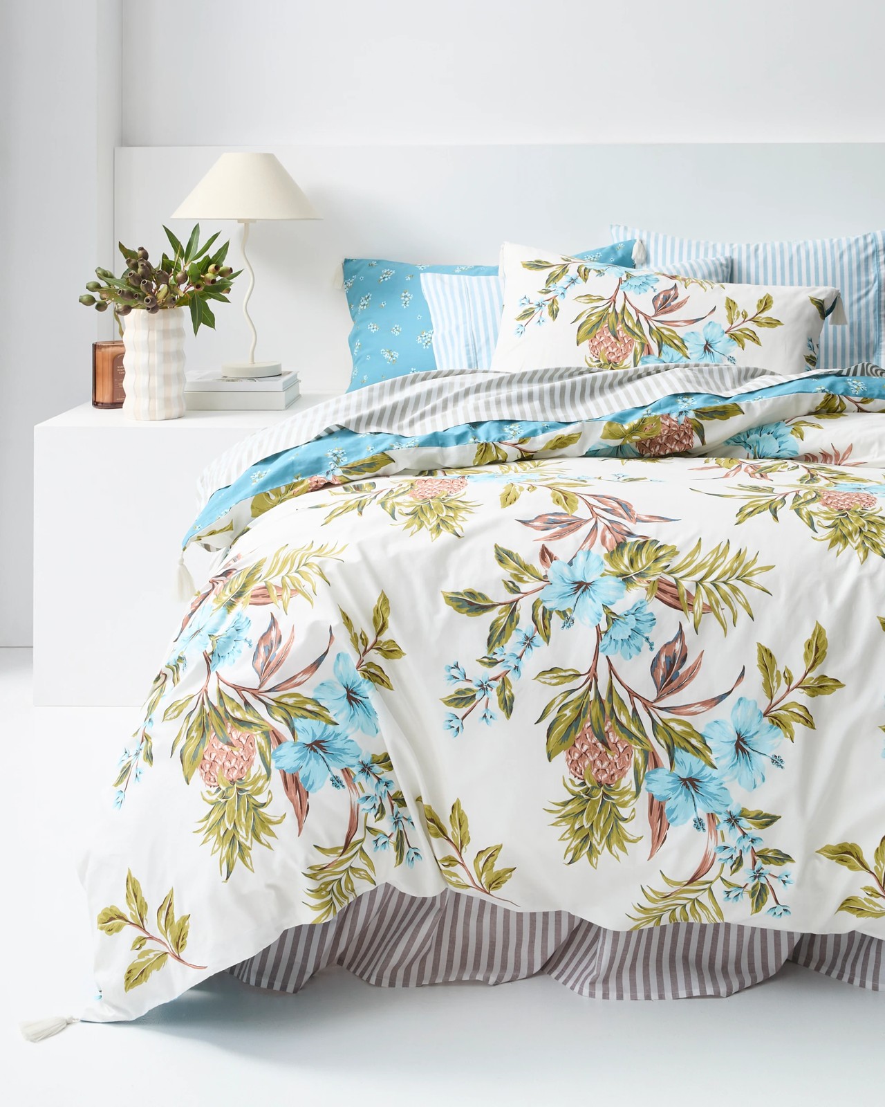 Kalina Floral Printed Cotton Quilt Cover Set 3 of 6