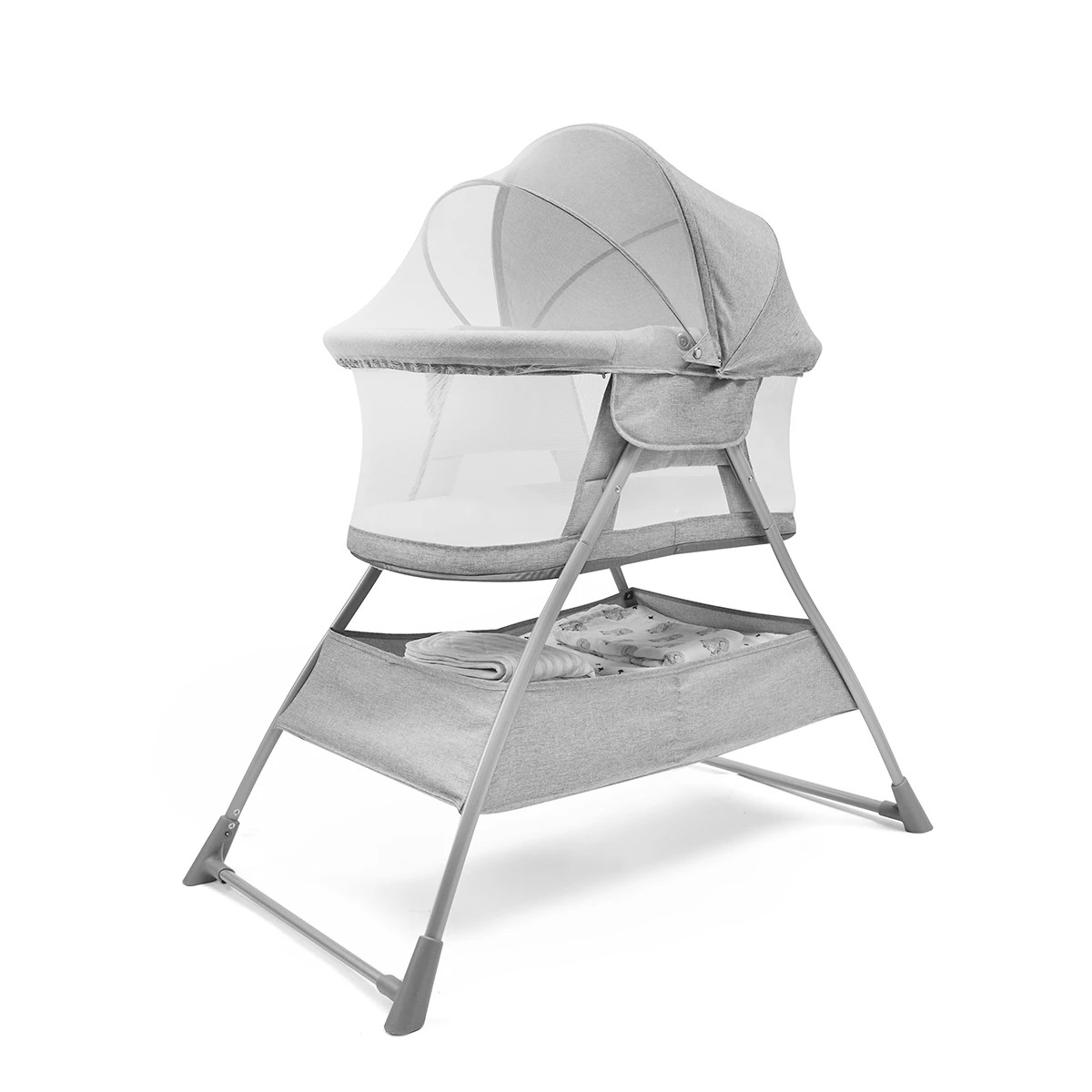 Bassinet store with hood