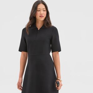 Preview Short Sleeve Crepe Knit Mini Dress product image