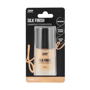 Silk Finish Luminous Foundation, Caramel 7.5 - OXX Cosmetics